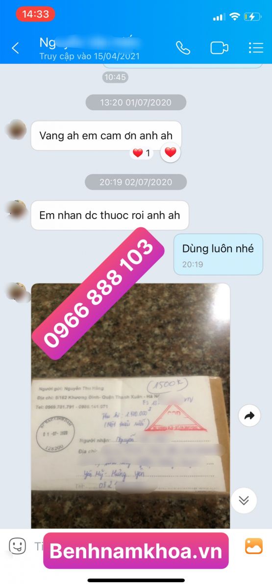 Phản hồi chữa bệnh lậu. Hưng Yên 3